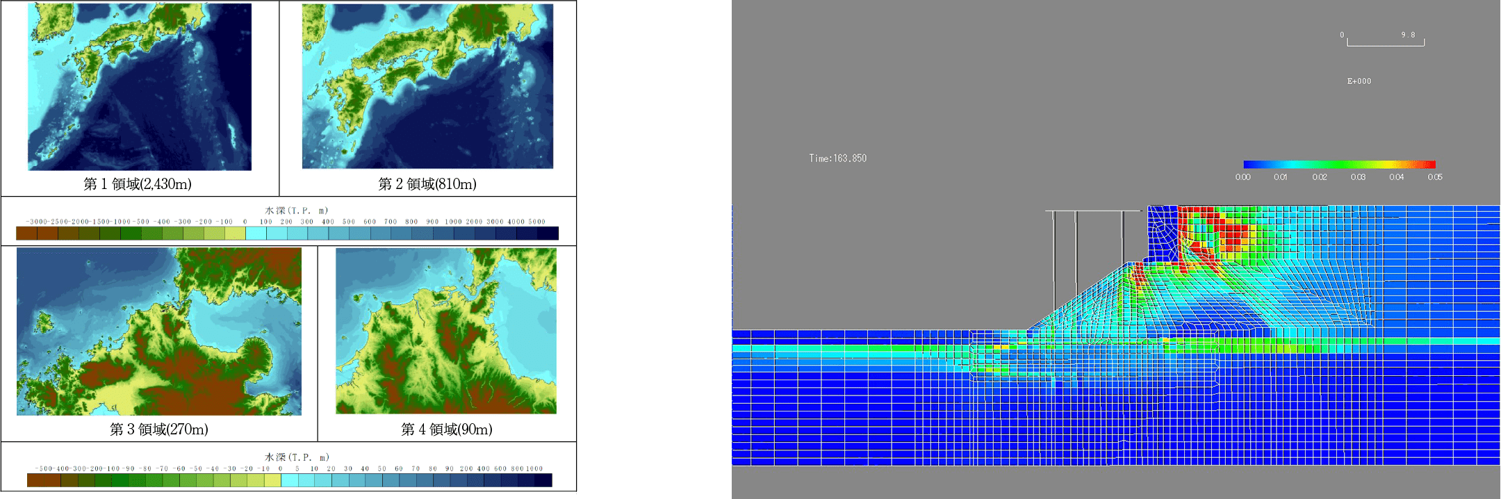 港湾におけるレベル１・レベル２地震動や、津波シミュレーションを通じて防災・減災に貢献します。